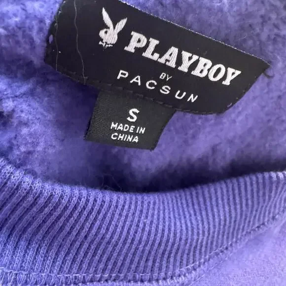 Playboy Women's Purple and Blue Sweatshirt - Picture 4 of 4